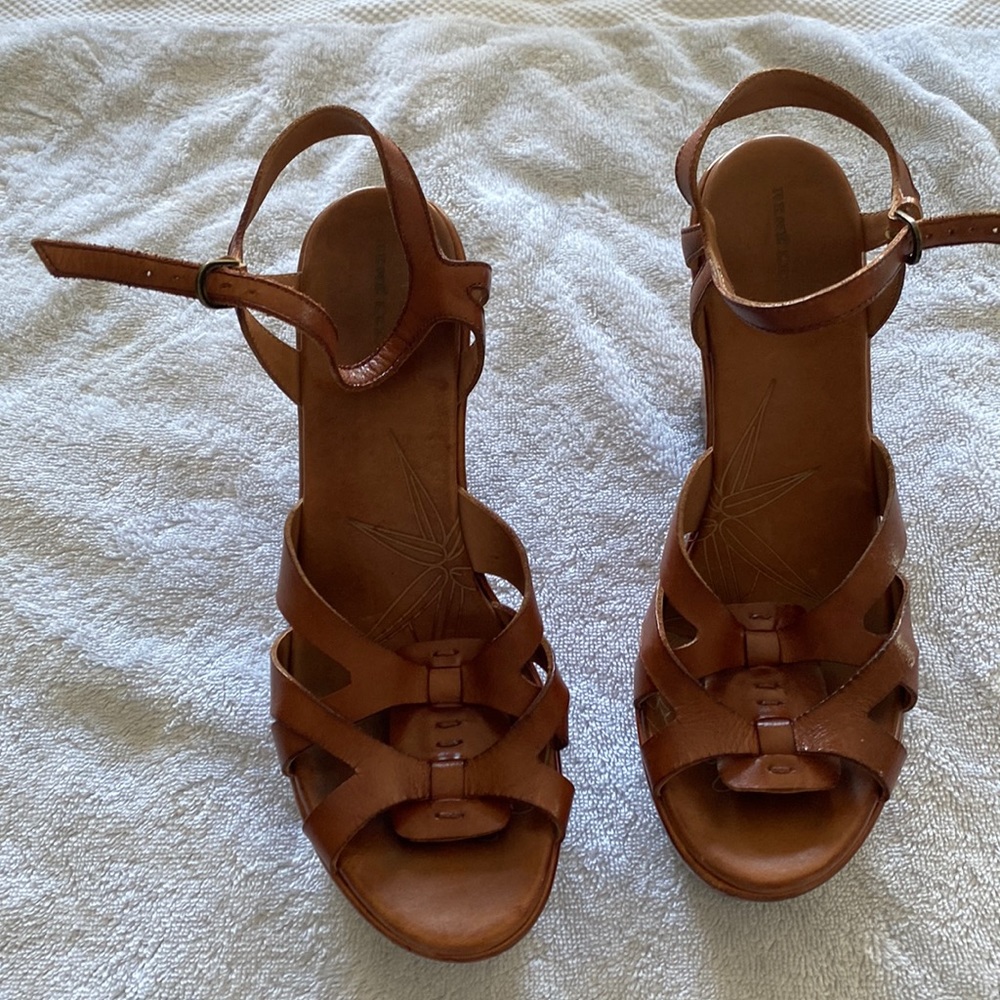 Rene Lezard platform wedge sandals